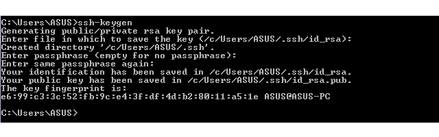 Git bash generate ssh key